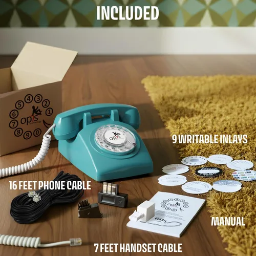 Miniatura 6 de Opis 60s Cable: Teléfono rotativo/Teléfono vintage/Teléfono retro/Teléfono antiguo/Teléfono fijo retro/Teléfono vintage/Teléfono analógico