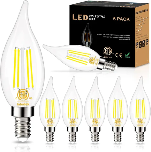 Miniatura 11 de GOLSPARK E12 LED Bulb Dimmable 60 Watt Equivalent 10 Pack, 2700K Warm White Type B E12 Candelabra LED Light Bulbs, B11 Candle LED Chandelier Light