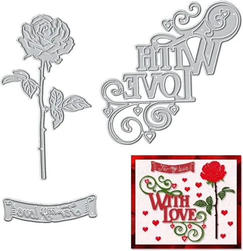 Miniatura 6 de Hying Troqueles de corte de marco de árboles de San Valentín para hacer tarjetas y decoraciones de álbumes de fotos, globos de pájaros, corazones