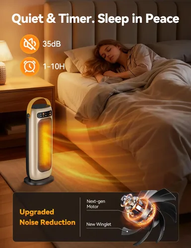 Miniatura 6 de Calentador de espacio, calentadores eléctricos de cerámica PTC de 1500 W para uso en interiores con control remoto, calentador de habitación de 4