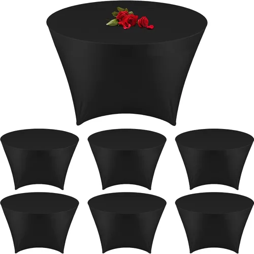 Miniatura 9 de Buryeah Mantel redondo elástico de 5 pies de elastano, lavable a máquina, 60 pulgadas, mantel elástico ajustable para mesa redonda para bodas