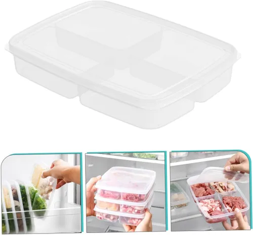 Miniatura 2 de UPKOCH Caja de alimentos de mantenimiento fresco, contenedor de almacenamiento compacto para nevera con tapa para frutas, verduras y carne