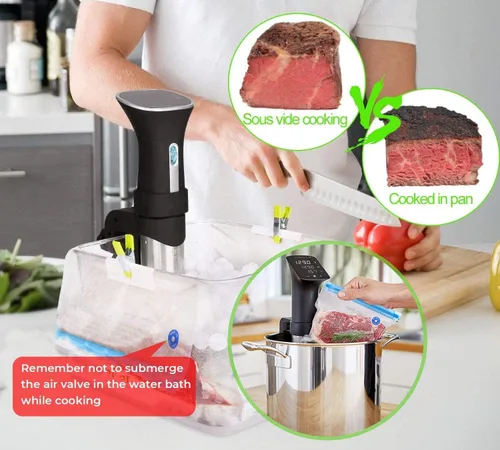 Miniatura 4 de Sous Vide Bolsas reutilizables 27 unidades, bolsa selladora al vacío de alimentos sin BPA, bolsa de almacenamiento de alimentos, bolsas