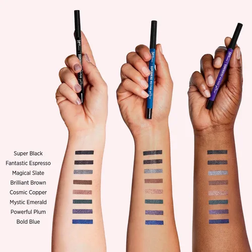 Miniatura 5 de IT Cosmetics Superhero No-Tug Gel Eyeliner – Impermeable Fórmula Mezclable – Uso todo el día – Lápiz de ojos afilable – 0.042 onzas Super Black