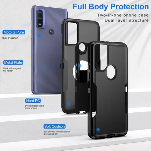 Miniatura 4 de Funda para Moto G Play 2023, a prueba de golpes, a prueba de caídas, protector de pantalla de vidrio templado, funda de protección resistente