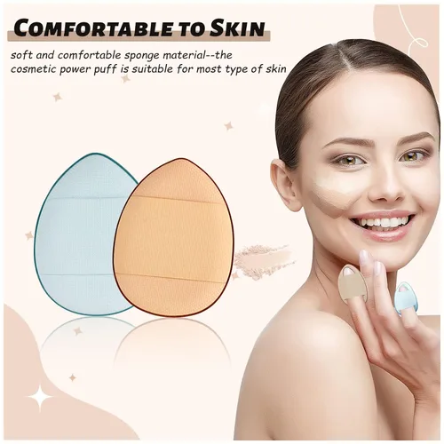 Miniatura 3 de WishLotus 6 esponjas de maquillaje en forma de gota para base de maquillaje reutilizables sueltas con estuche pequeño para mujeres y niñas