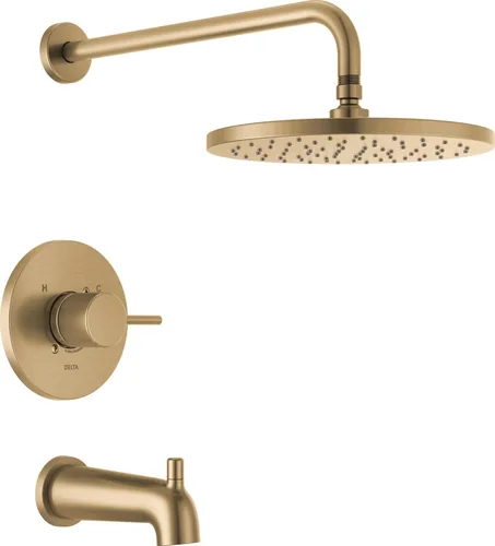Miniatura 10 de Delta - Kit de regadera y grifo Modern con moldura, serie 14, negro mate, juego de bañera y ducha con cabezal de chorro sencillo, Touch-Clean, negro