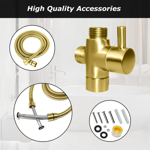 Miniatura 3 de LOSCHEN Kit de rociador de bidé para inodoro, rociador de mano Shattaf Accesorio de inodoro de acero inoxidable para baño de mascotas/higiene