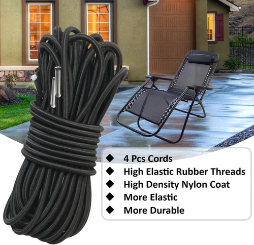 Miniatura 2 de Cable de repuesto para silla de gravedad cero, paquete de 4, cordón elástico para silla antigravedad, silla reclinable de patio, silla elástica