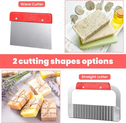 Miniatura 3 de Kit de suministros para hacer jabón de pan de 42 onzas, incluye caja de corte de madera ajustable + pan rectangular con caja de madera, cortador