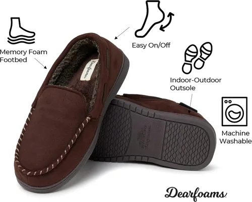 Miniatura 6 de Dearfoams Men's Keaton Memory Foam Moccasin with Wide Widths Slipper