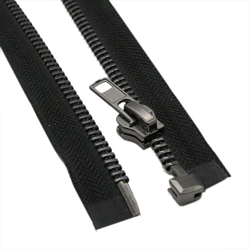 #8 Chaqueta separadora de 20 pulgadas con cremallera de níquel negro de 20.0 in, cremallera de metal resistente para chaquetas, abrigos de costura,