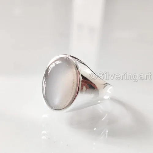 Miniatura 2 de Grey Moonstone Ring, Silver Jewelry, 925 Silver Ring, Anniversary Gift, Natural Grey Moonstone, June Birthstone Ring, Heavy Mens Ring, Spiritual