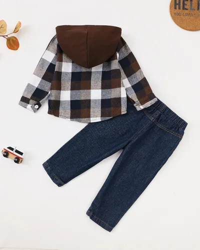 Miniatura 41 de Renotemy Ropa de bebé para niño, trajes de mezclilla, sudadera con capucha para bebés, pantalones de mezclilla, ropa para niños pequeños