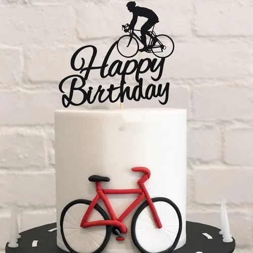 Miniatura 3 de 1 adorno para pastel de cumpleaños, decoración de pastel de fiesta de cumpleaños, decoración de pastel con temática deportiva Bicicleta