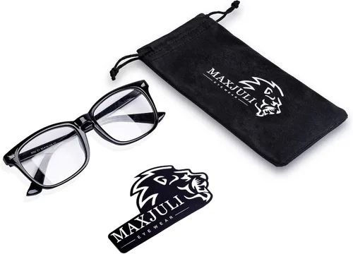 Miniatura 5 de MAXJULI - Lentes de bloqueo de luz azul, para lectura en computadora, juegos, televisión, teléfonos para mujeres y hombres (negro brillante)