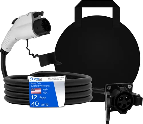 Miniatura 8 de Inteset Cable de extensión J1772 EV de 21 pies y 40 amperios, fabricado en Estados Unidos, para estaciones de carga de vehículos eléctricos, bolsa