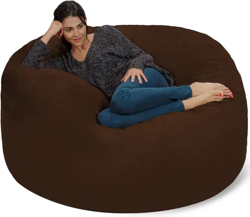 Miniatura 6 de Chill Sack Puf - Sillón gigante de espuma viscoelástica de 5 pies, sofá grande con funda de microfibra suave, color marrón