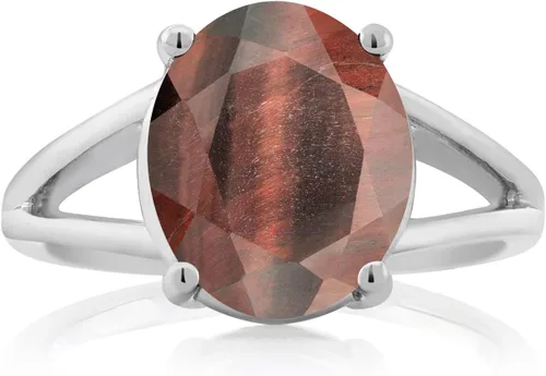 Miniatura 126 de Gem Stone King Anillo solitario con piedra preciosa de 3.00-7.00 quilates Plata de ley 925 Ovalado de 0.47 x 0.49 pulgadas Anillo