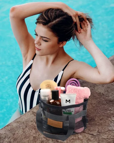 Miniatura 3 de EIMMBD Carrito de ducha portátil colgante con asa, organizador de ducha de viaje de gran capacidad para viajes, gimnasio, universidad