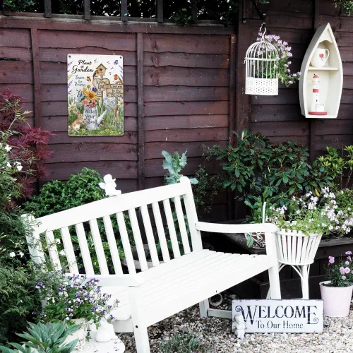 Miniatura 6 de Letreros metálicos para decoración de jardín: planta un jardín, comparte la recompensa, escucha a los pájaros, Water Your Soul para los amantes