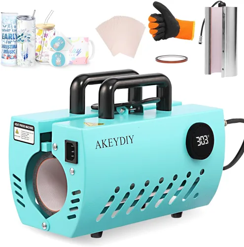 AKEYDIY Prensa de calor para vasos de 10-30 oz, máquina de prensa para tazas y vasos, transferencia de calor por sublimación para vasos delgados