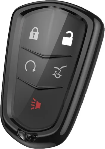 Miniatura 5 de ELOHEI - Funda para llavero para Cadillac, llavero para Cadillac Escalade CTS SRX XT5 ATS STS CT6 5 botones, TPU suave premium, protección completa