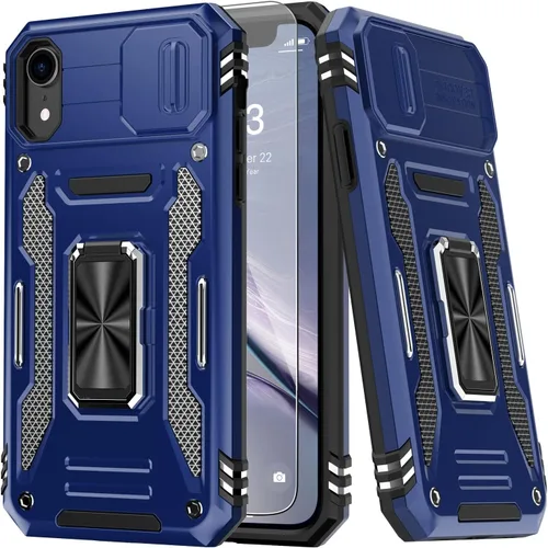 Miniatura 24 de MERRO Funda para iPhone 13 Pro con protector de pantalla, protección de cámara deslizante, funda resistente de grado militar con soporte magnético