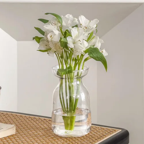 Gute Jarrones de vidrio para decoración, modernos jarrones decorativos para centros de mesa, decoración de escritorio para el hogar, sala de estar,