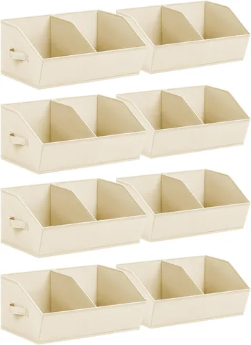 Miniatura 19 de Homsorout Organizadores de Armario y Contenedores de Almacenamiento - Paquete de 4 Contenedores de Almacenamiento Plegables Divididos Trapezoidales