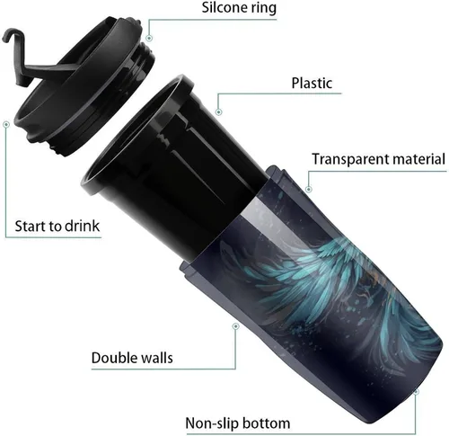 Miniatura 3 de Fire And Water Phoenix Coffee Cup Hot Coffee Travel Mug Reusable Iced Coffee Cups Double Heat Insulation Coffee Mug with Leak-Proof Lid Stylish