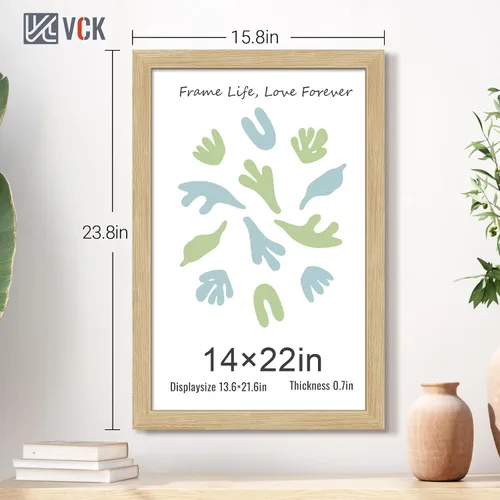 Miniatura 374 de VCK Marcos para póster de madera maciza de 22.375 x 34 pulgadas, marco de fotos A1 negro con montaje en pared, paquete de 3
