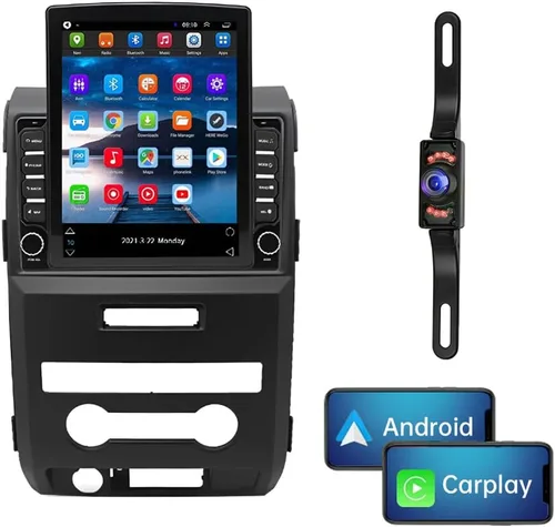 Android 13 Radio Estéreo de Coche de Doble DIN Compatible con Ford F150 2009-2014, Reproductor Multimedia de Pantalla Táctil de 9.7 Pulgadas,