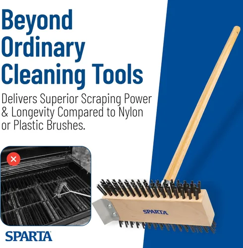 Miniatura 7 de SPARTA 4002600 - Cepillo para parrilla de acero inoxidable, raspador de parrilla con mango largo para limpieza comercial, cocinas, restaurantes
