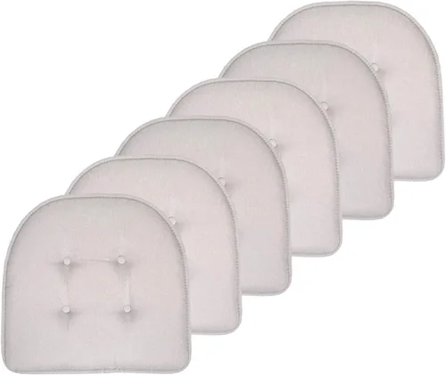 Miniatura 14 de Sweet Home Collection - Cojín de espuma viscoelástica para silla con capitoné, antideslizante, parte trasera de goma, en forma de U, 17 x 16 Piel