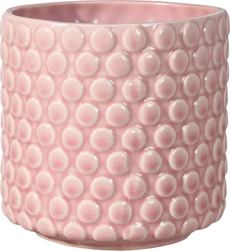 Miniatura 6 de Bloomingville Maceta de cerámica – Maceta negra de 5 pulgadas con lunares – Maceta moderna de cerámica con esmalte agrietado – Sin agujeros