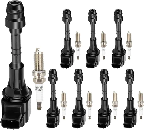 Miniatura 4 de Bobinas de bobina de encendido y bujías de iridio UF510 para Nissan 2004 2005 2006 QX56 Titan 2005 2006 Armada 5.6L