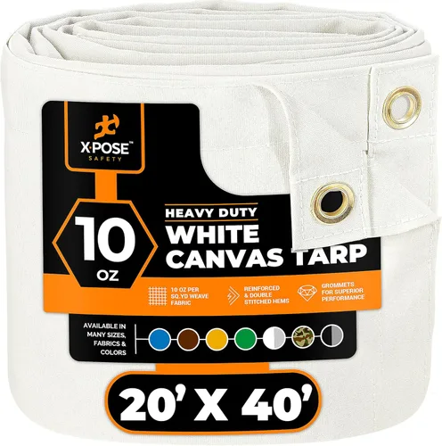 Miniatura 127 de Xpose Safety Lona de Lona - Lonas de Lona Verde de 10oz Resistentes al Agua con Ojales de Latón - Lona Multiusos para Exteriores para Campamento