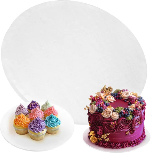 Miniatura 13 de Tablas para Pasteles - Paquete de 4, 12 pulgadas, Azul - Bases Redondas Reutilizables para Pasteles para Postres Espectaculares - Bases de Cartón