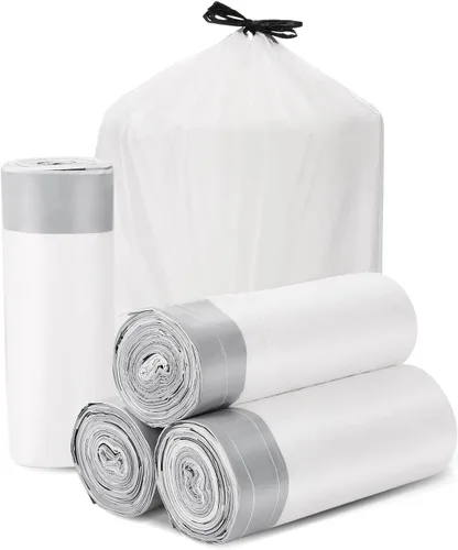 Miniatura 9 de Bolsa de basura pequeña de 4 galones con cordón para botes de basura pequeños de 2 a 4 galones, oficina, cocina, baño, elástico grueso (100 unidades)