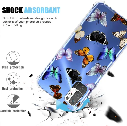Miniatura 7 de Funda de teléfono para Redmi Note 10 5G/Poco M3 Pro/Redmi Note 10T 5G M2103K19G Funda para niñas y mujeres, funda protectora transparente de TPU