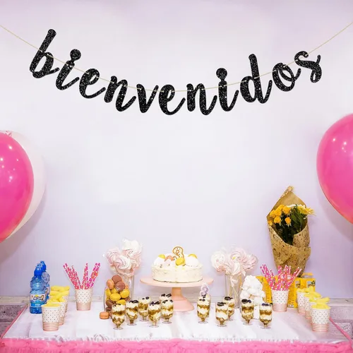 Miniatura 3 de INNORU Cartel de Bienvenidos - Decoración de fiesta mexicana de bienvenida - Cartel español para decoración de fiesta en el hogar - Suministros