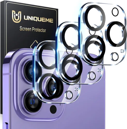 Miniatura 55 de UniqueMe para Paquete de 3 Protectores de Lente de Cámara para iPhone 15 Pro/iPhone 15 Pro Max, [Protección contra Caídas] [Compatible con Fundas]
