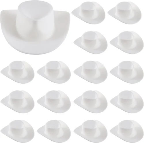 Miniatura 9 de Skylety 20 piezas de sombreros de vaquero y vaquera de plástico en miniatura occidental pequeños para muñecas, lindos sombreros de muñeca