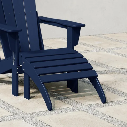 Miniatura 3 de WestinTrends Reposapiés otomano Adirondack para patio al aire libre, taburete de madera de polietileno para todo tipo de clima, ampliamente Azul