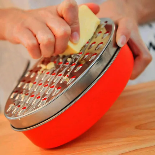 Miniatura 3 de Rallador de queso cítrico con recipiente de almacenamiento de alimentos y tapa, perfecto para quesos de parmesano duro o cheddar suave, jengibre
