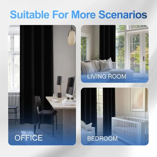 Miniatura 7 de Cortinas de lino 100% opacas para dormitorio, cortinas opacas de 45 pulgadas de largo, cortinas de oscurecimiento de habitación para sala de estar