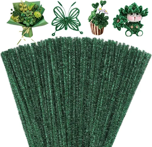 Miniatura 26 de Mnuizu - 200 limpiadores de tuberías, tallos de chenilla para manualidades, varillas esponjosas para manualidades navideñas y suministros de Rosa