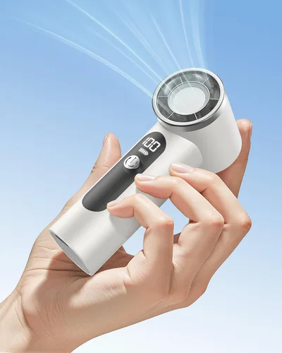 Miniatura 7 de Ventilador de mano portátil, mini ventilador personal turbo recargable de 4000 mAh, diseño de bolsillo para viajes, conciertos, juegos deportivos