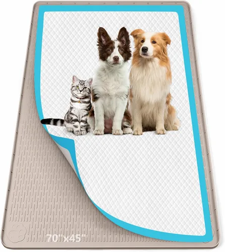 Miniatura 41 de Soporte para orina para perros, 51 x 25.6 pulgadas, de silicona, a prueba de fugas, borde alto, antiderrames, para cachorros, gatos, conejos
